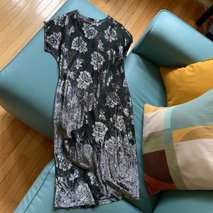 Vintage 50s Multicolor Metallic Sheath Dress w/ Optical Illusion Woven Roses